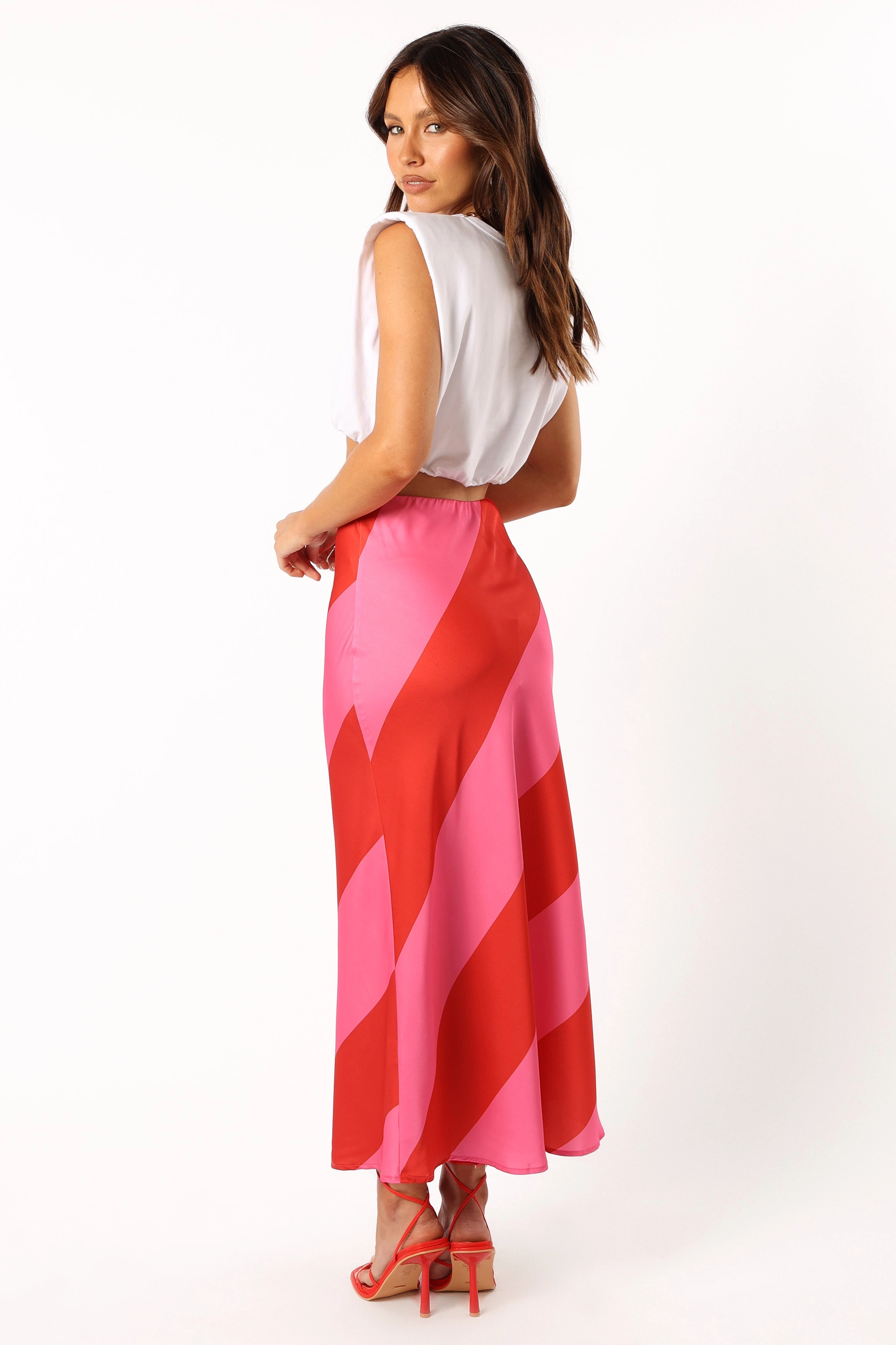 Kailey Midi Skirt - Red/Pink