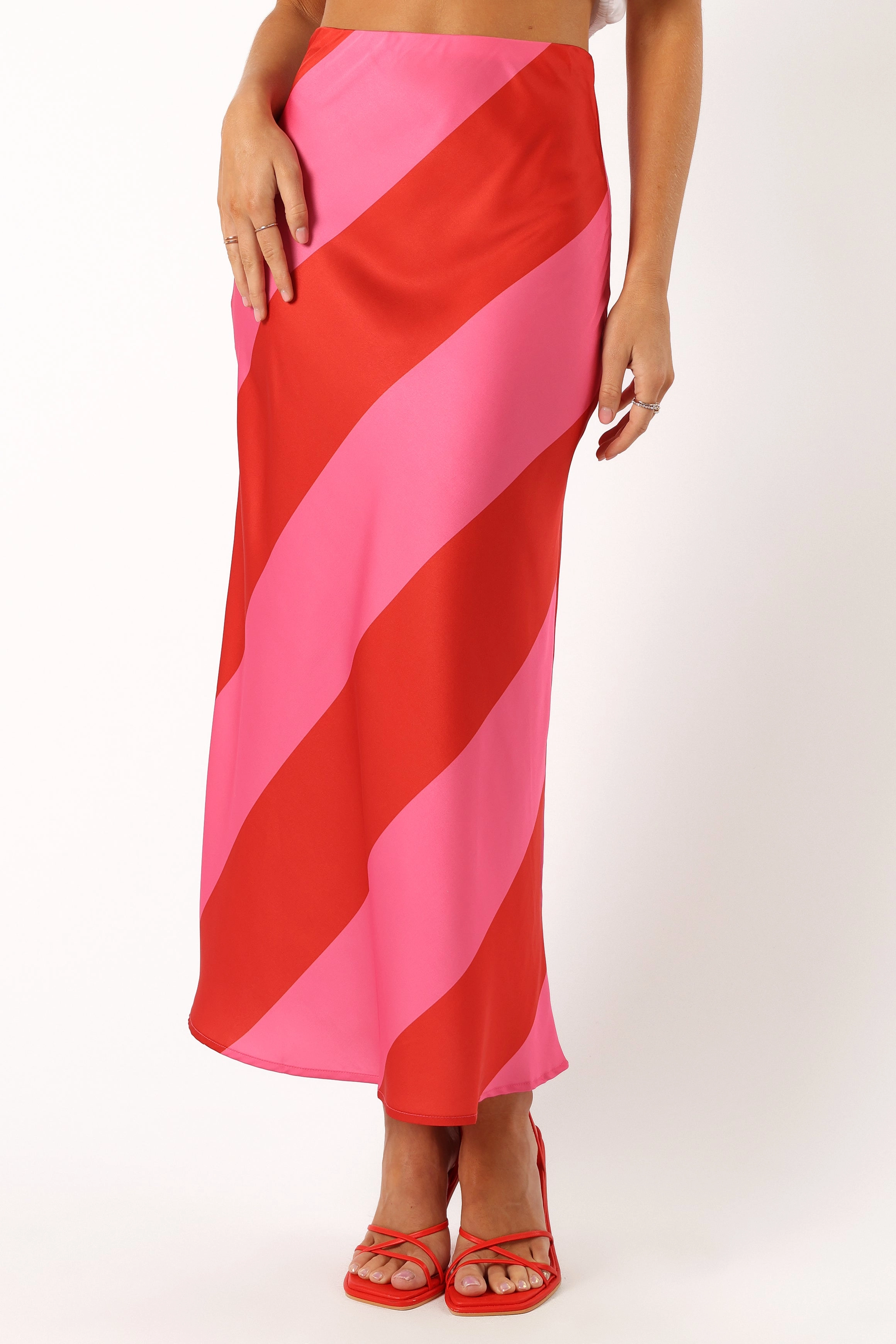 Kailey Midi Skirt - Red/Pink