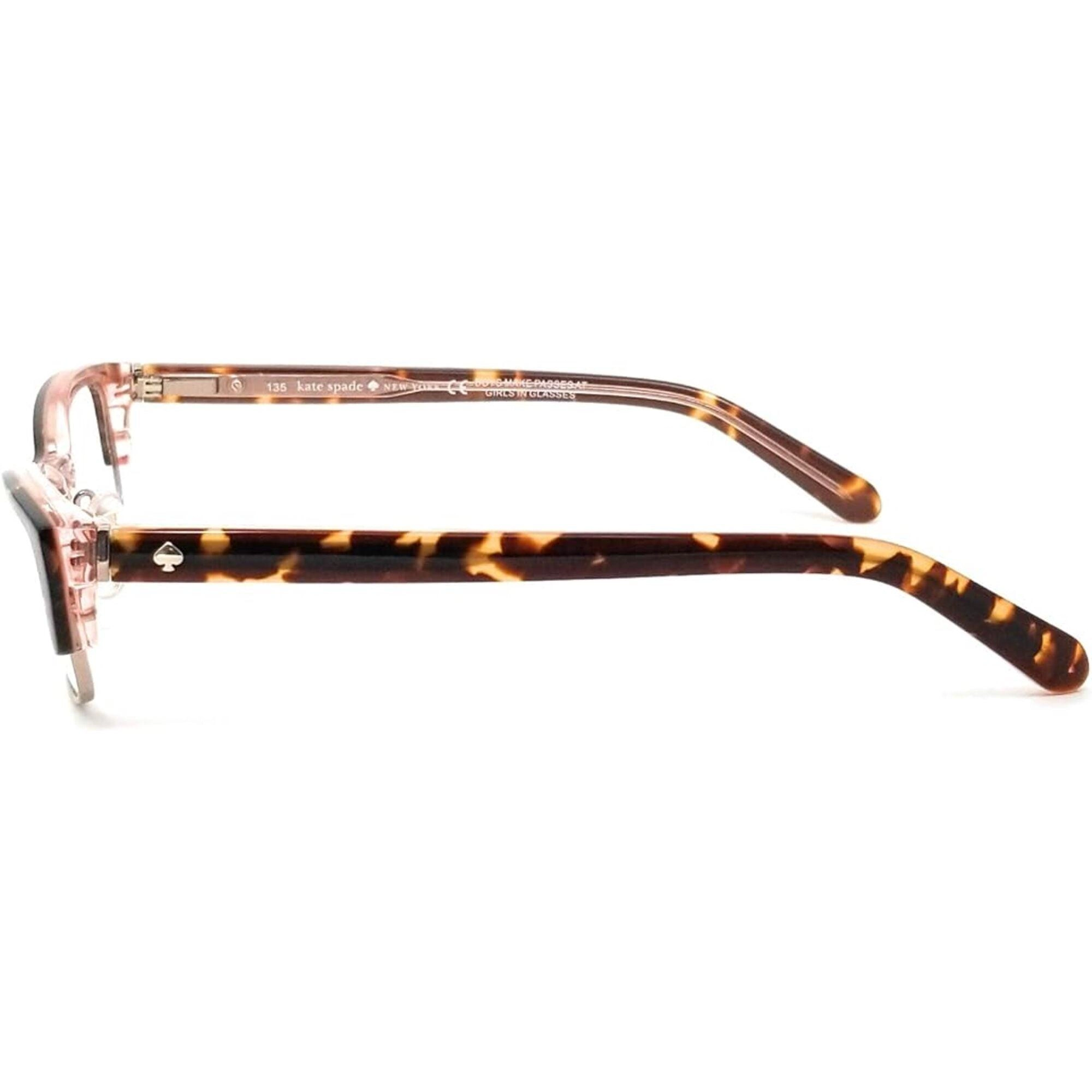 Kate Spade Women's Eyeglasses - Havana Metal Half Rim Frame | KATE SPADE JOETTA 0FK2