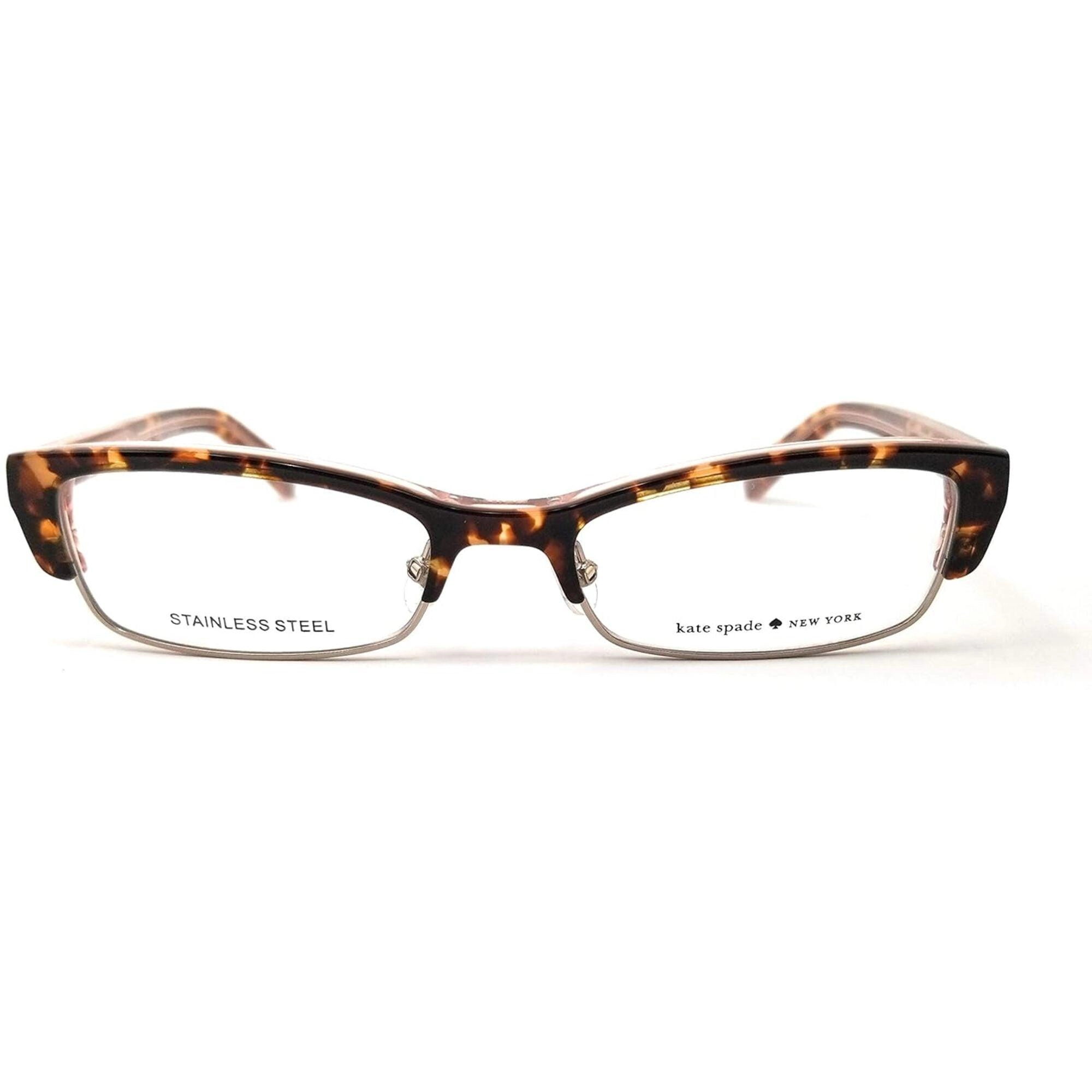 Kate Spade Women's Eyeglasses - Havana Metal Half Rim Frame | KATE SPADE JOETTA 0FK2