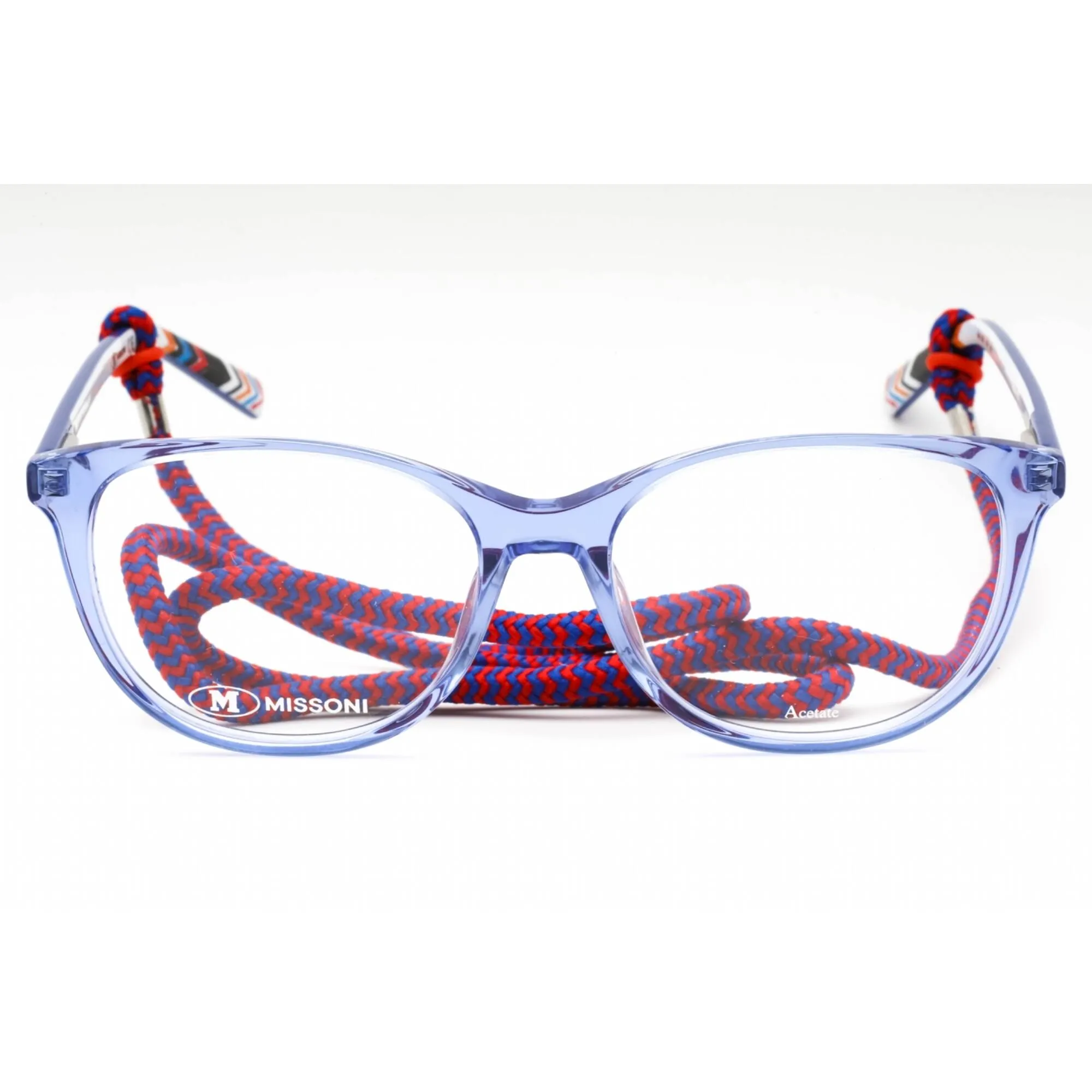 M Missoni Women's Eyeglasses - Blue Plastic Oval Full Rim Frame | MMI 0006 0PJP 00