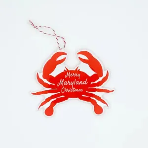 Merry Maryland Christmas Crab Ornament