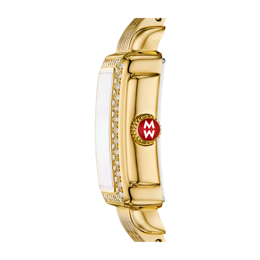 Michele Deco Madison Mini Diamond 18k Gold-Plated Watch