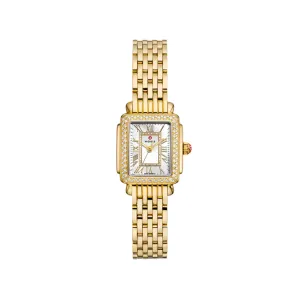 Michele Deco Madison Mini Diamond 18k Gold-Plated Watch