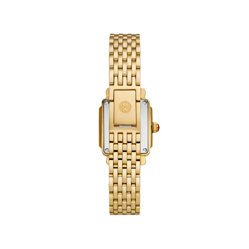 Michele Deco Madison Mini Diamond 18k Gold-Plated Watch