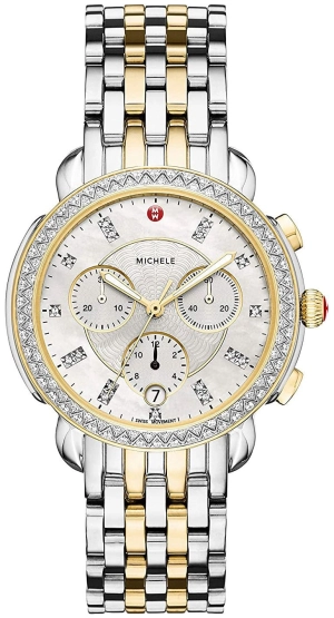 Michele Sidney Chronograph Diamond Two-Tone Womens Watch MWW30A000005