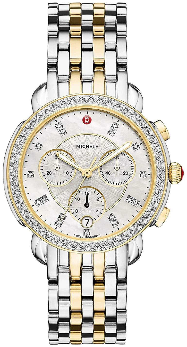 Michele Sidney Chronograph Diamond Two-Tone Womens Watch MWW30A000005