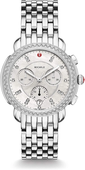 Michele Sidney Chronograph Stainless Steel Diamond Womens Watch MWW30A000001