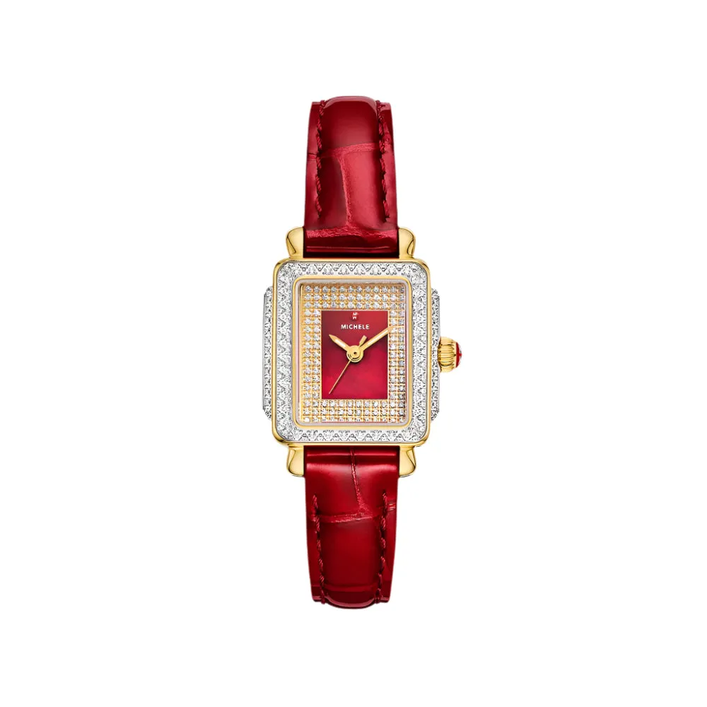 Michele Special Edition Deco Madison Mini Two-Tone 18k Gold-Plated Diamond Pavé Dial Watch