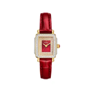 Michele Special Edition Deco Madison Mini Two-Tone 18k Gold-Plated Diamond Pavé Dial Watch