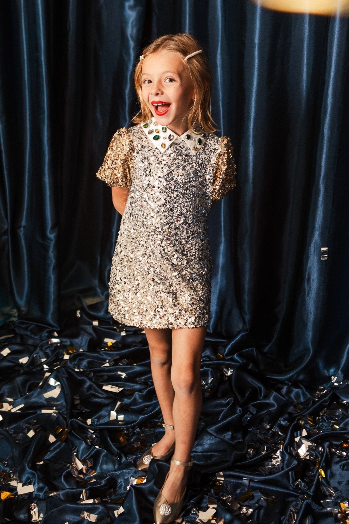 Mini Bedazzle Dress in Metallic Sequin - FINAL SALE