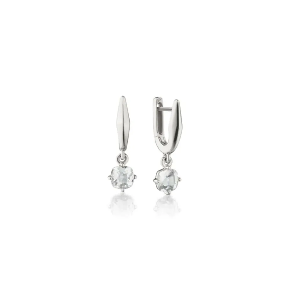 Monica Rich Kosann Points North Sterling Silver Earrings with Rock Crystal