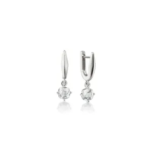 Monica Rich Kosann Points North Sterling Silver Earrings with Rock Crystal