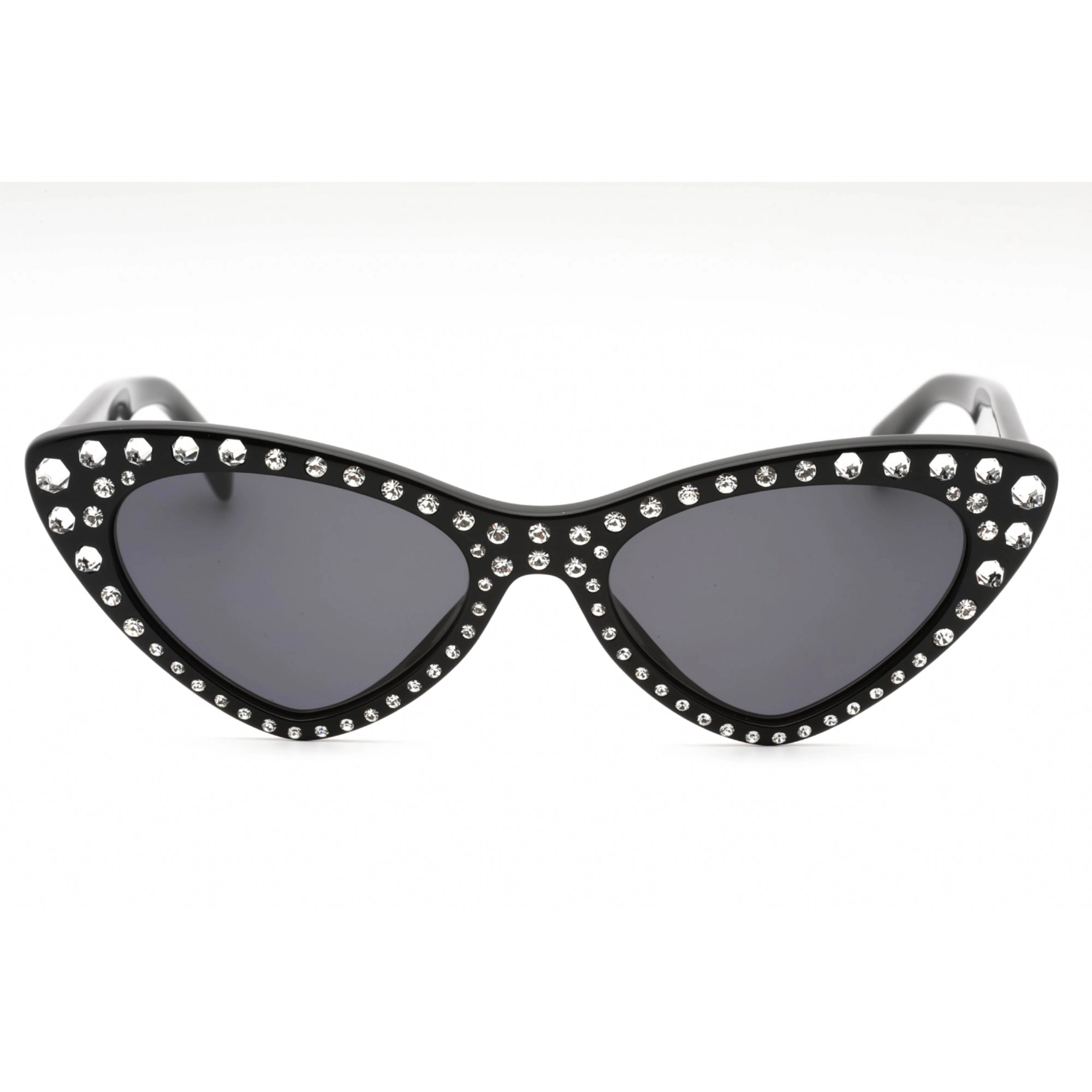 Moschino Women's Sunglasses - Black Plastic Cat Eye Shape Frame | MOS006/S/STR 0807 IR