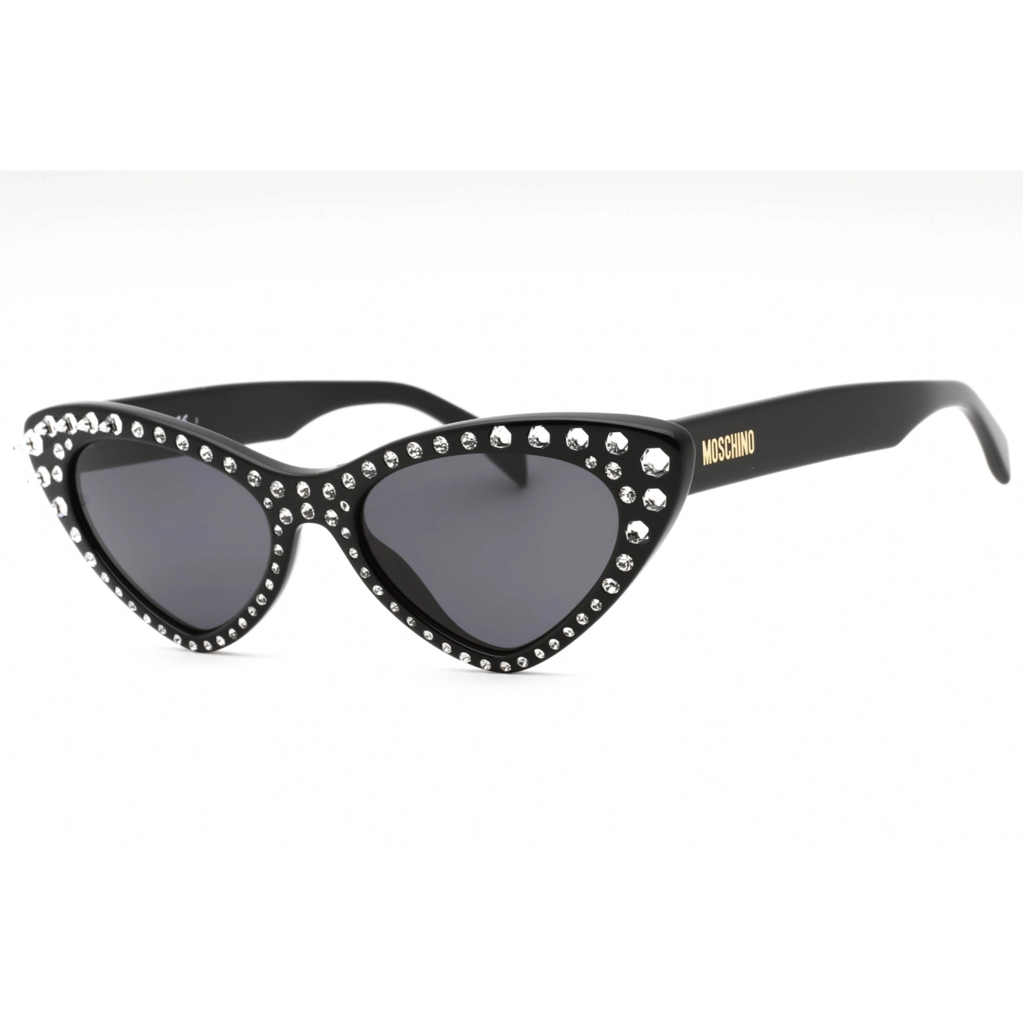 Moschino Women's Sunglasses - Black Plastic Cat Eye Shape Frame | MOS006/S/STR 0807 IR
