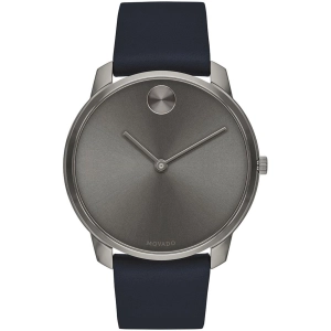 Movado Men's Watch - Bold Quartz Grey Dial Blue Genuine Leather Strap | 3600586