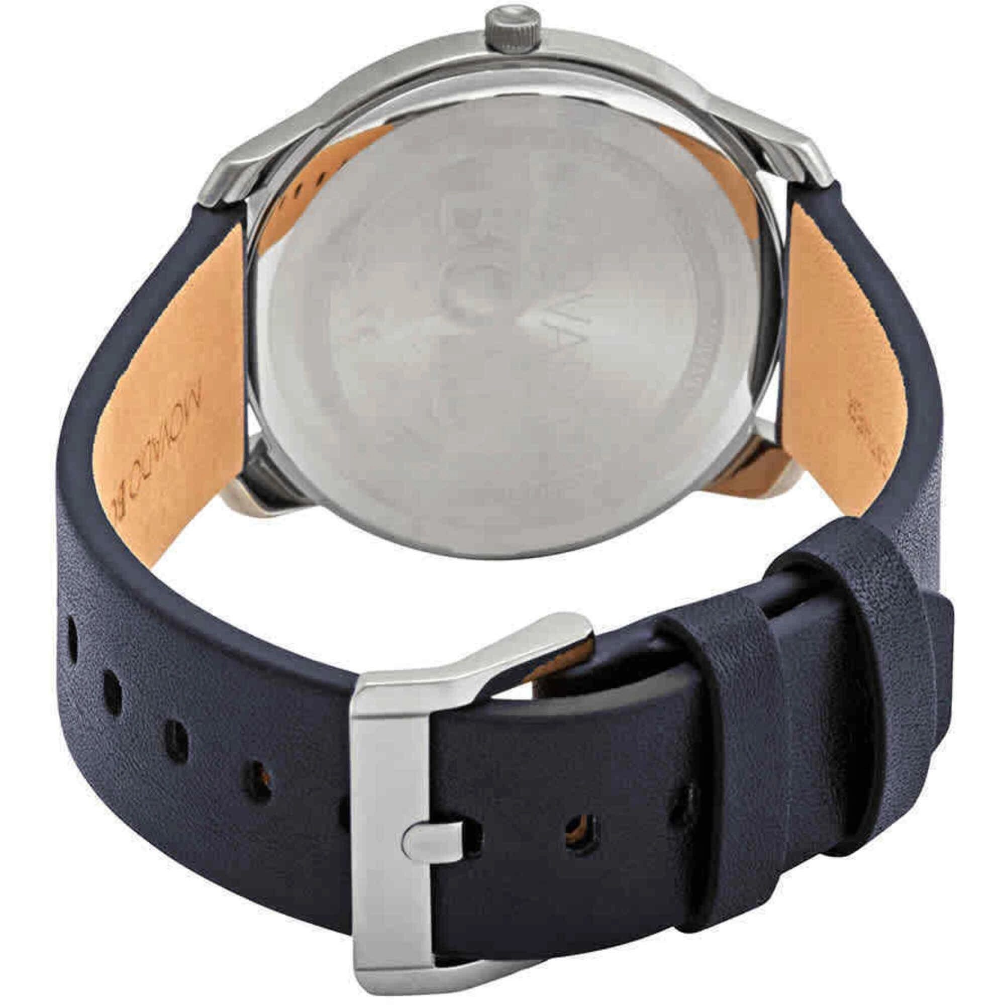 Movado Men's Watch - Bold Quartz Grey Dial Blue Genuine Leather Strap | 3600586