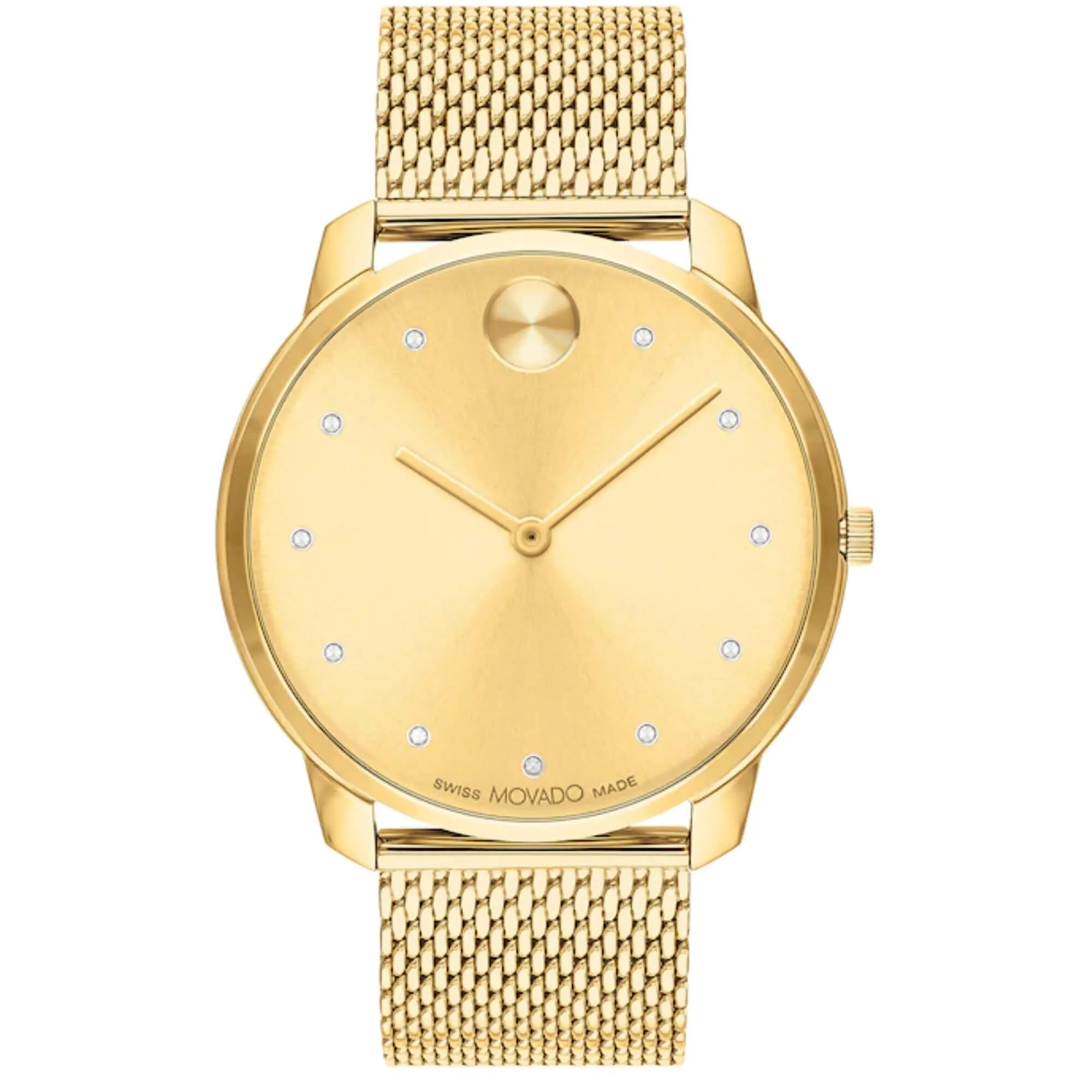 Movado Men's Watch - Bold Thin Gold Tone Dial Stainless Steel Mesh Bracelet | 3600903