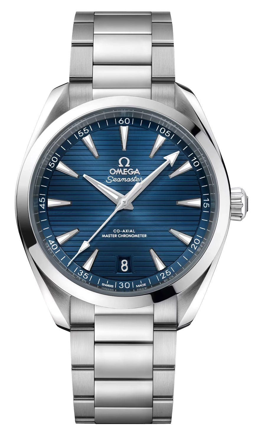 Omega Seamaster Aqua Terra Automatic Chronometer Stainless Steel Blue Dial Date Mens Watch 220.10.41.21.03.004