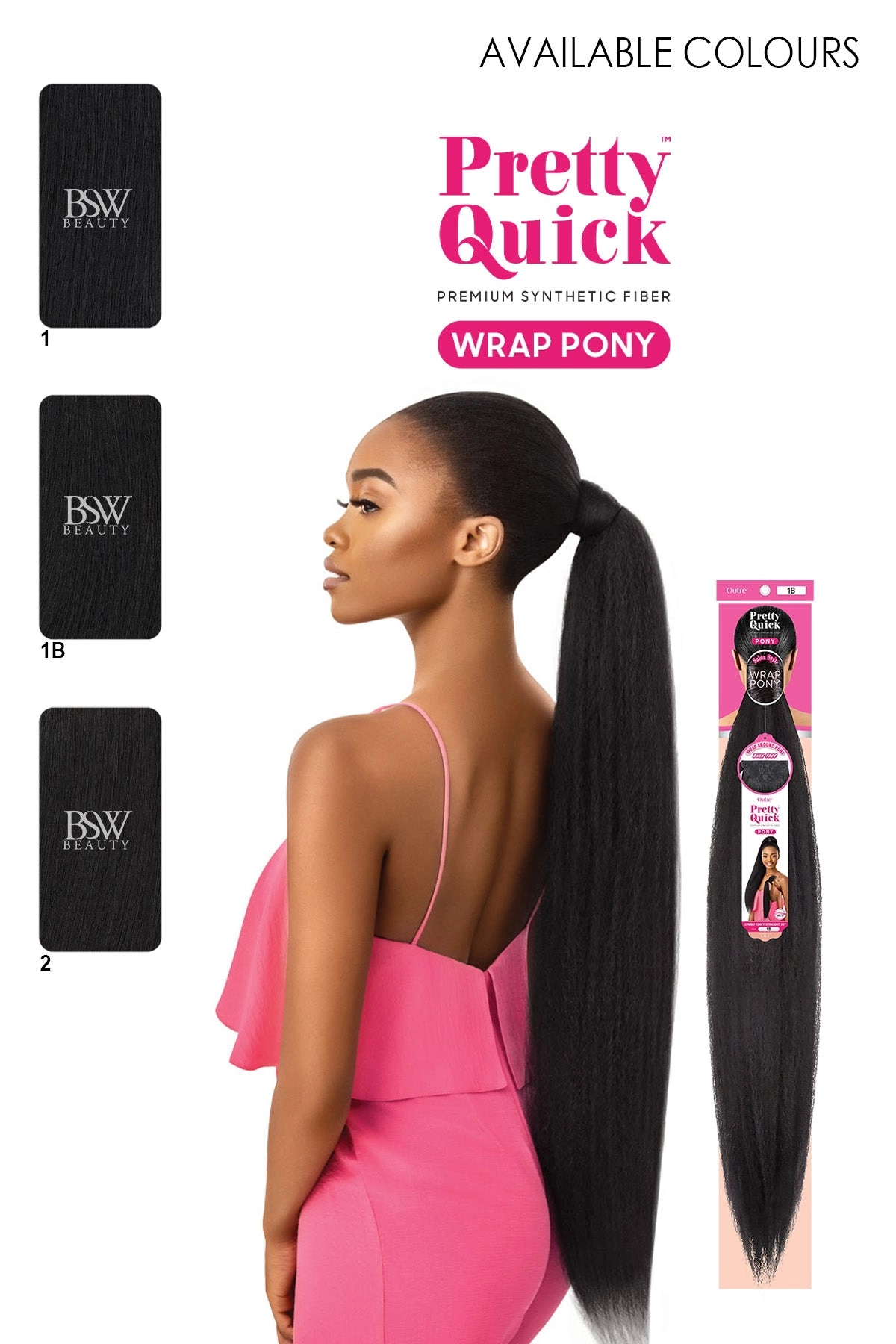 OUTRE PRETTY QUICK WRAP PONYTAIL - JUMBO KINKY STRAIGHT 30"