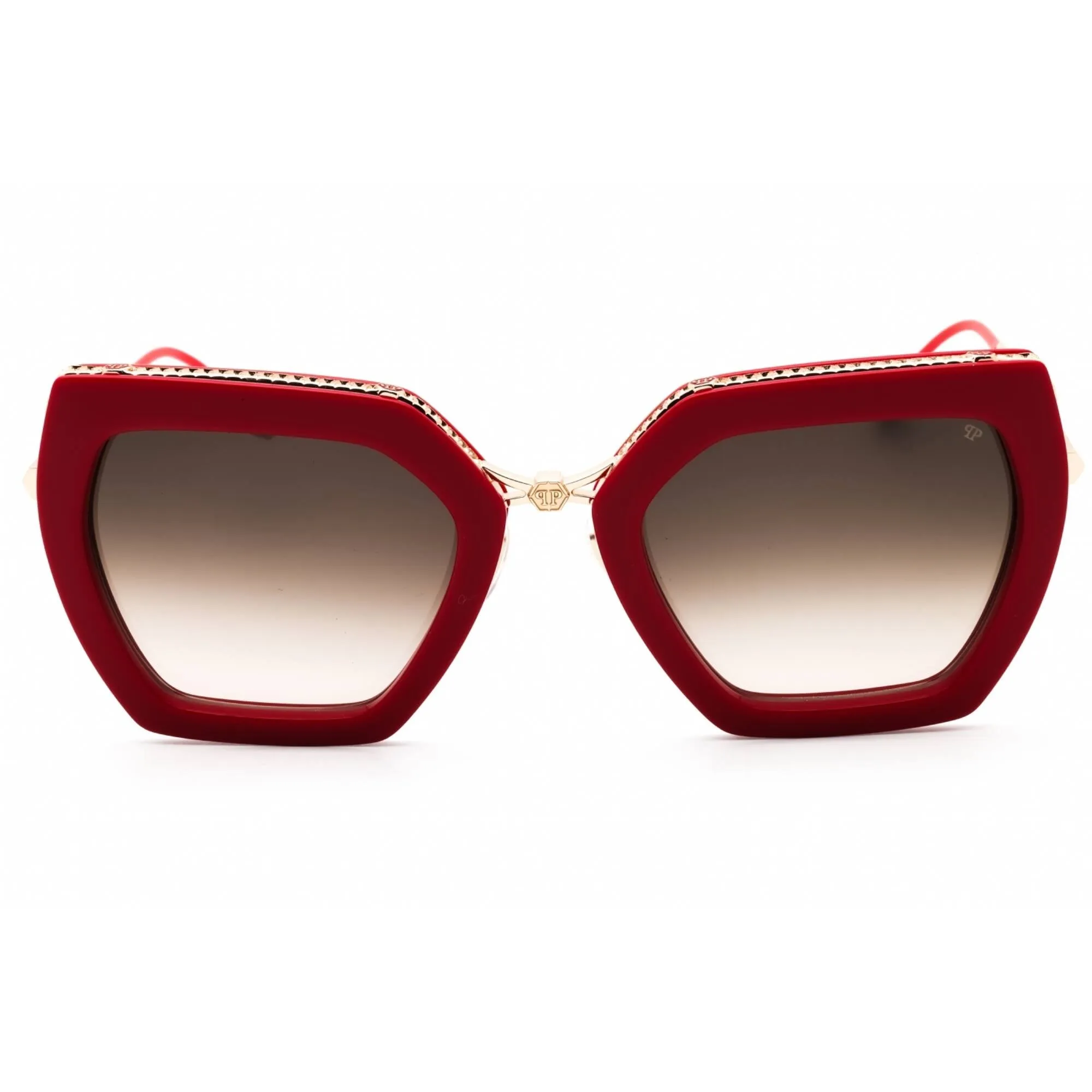 Philipp Plein Women's Sunglasses - Full Glossy Red Metal Butterfly | SPP097S 06Y6
