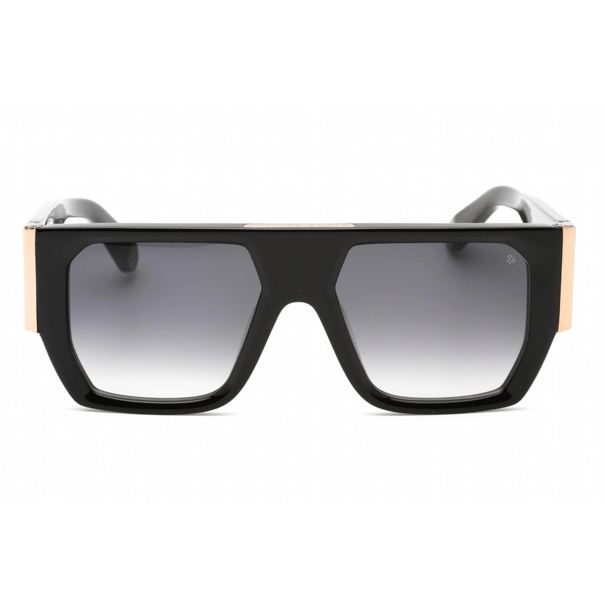 Philipp Plein Women's Sunglasses - Shiny Black Irregular Shape Frame | SPP094M 0700