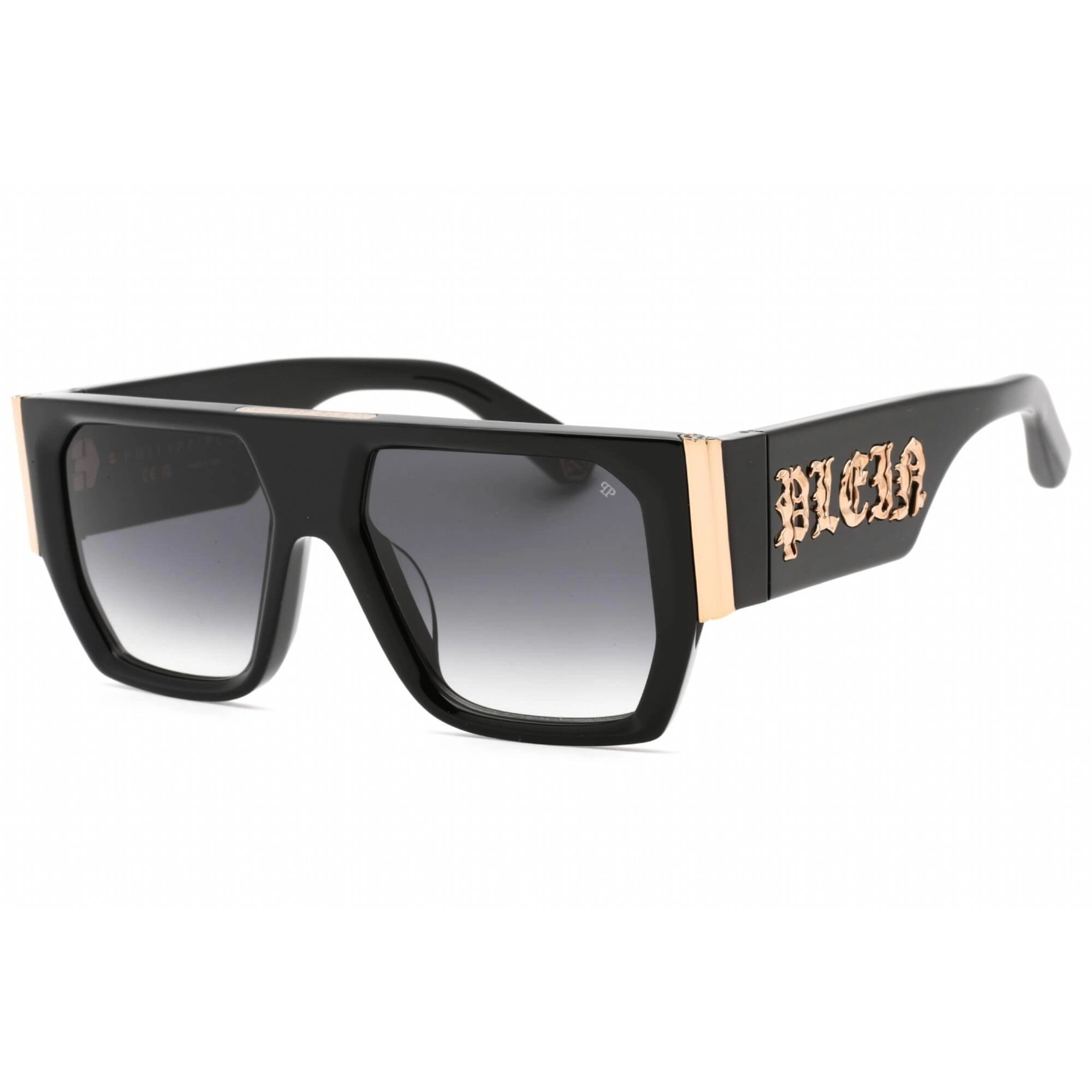Philipp Plein Women's Sunglasses - Shiny Black Irregular Shape Frame | SPP094M 0700