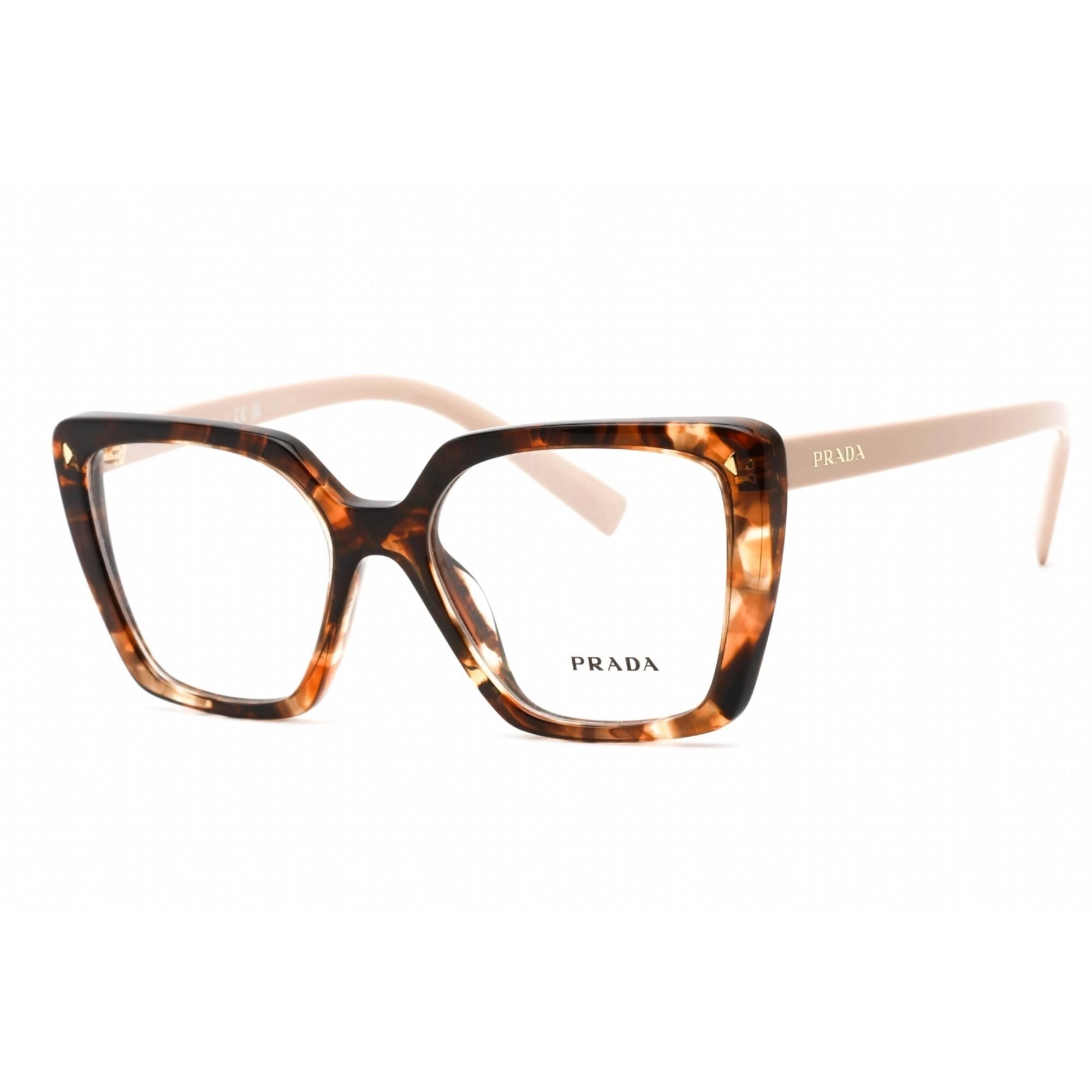 Prada Women's Eyeglasses - Cat Eye Shape Tortoise/Rose Plastic Frame | 0PR 16ZV 07R1O1