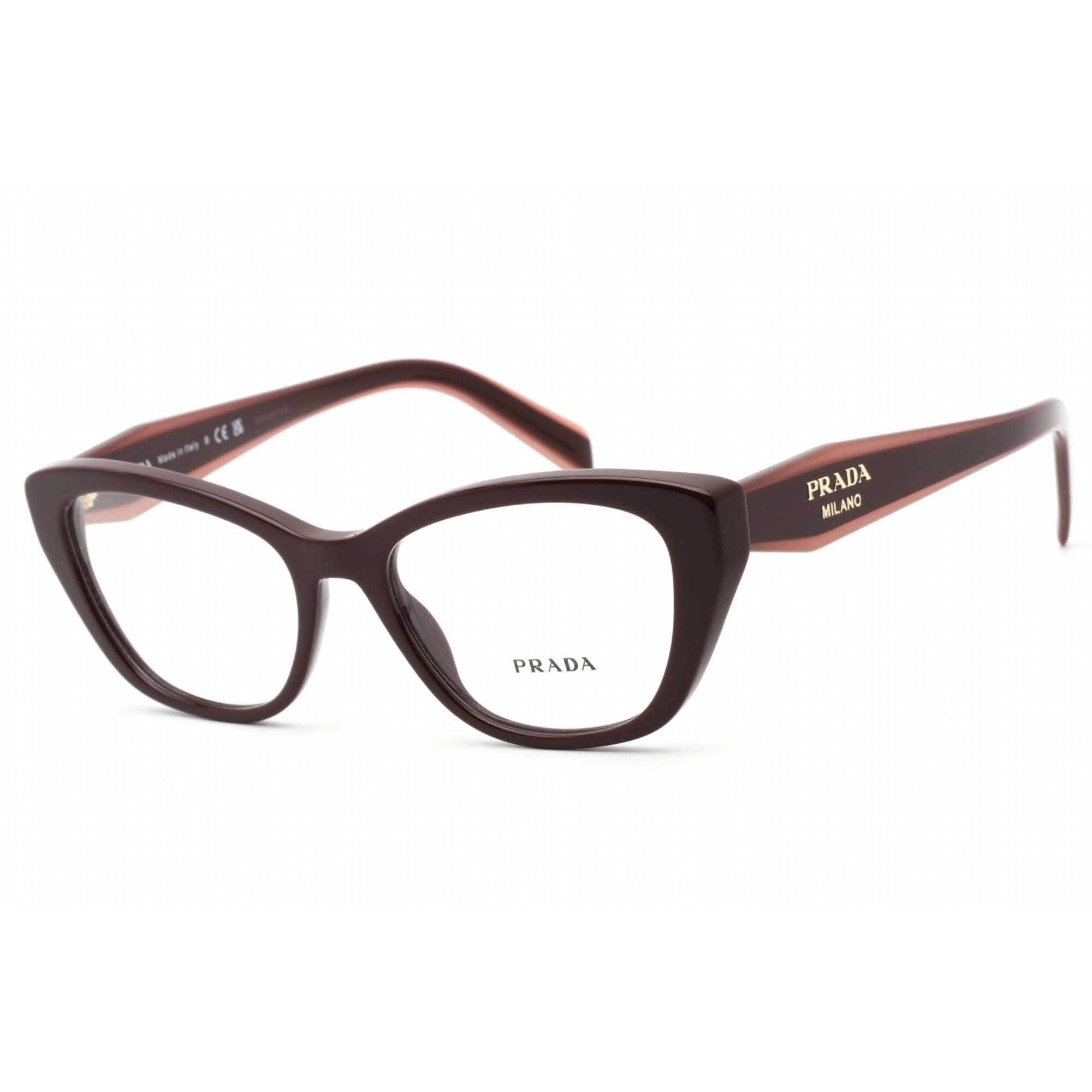 Prada Women's Eyeglasses - Garnet Red Plastic Cat Eye Shape Frame | 0PR 19WV VIY1O1