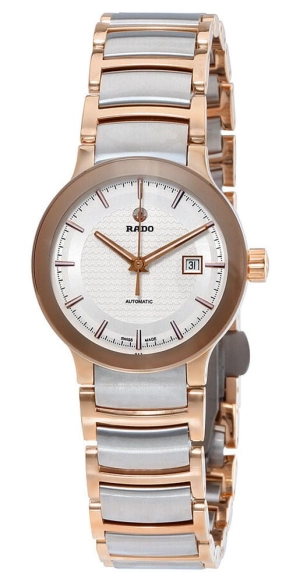 Rado Centrix Automatic Two-Tone Stainless Steel White Dial Date Womens Watch R30954123