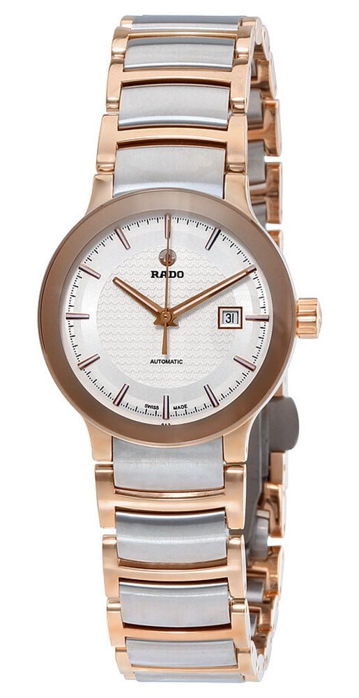 Rado Centrix Automatic Two-Tone Stainless Steel White Dial Date Womens Watch R30954123