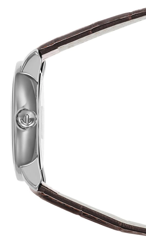 Rado DiaMaster XL Plasma High-Tech Ceramic Automatic Silver Dial Date Brown Strap Mens Watch R14074126