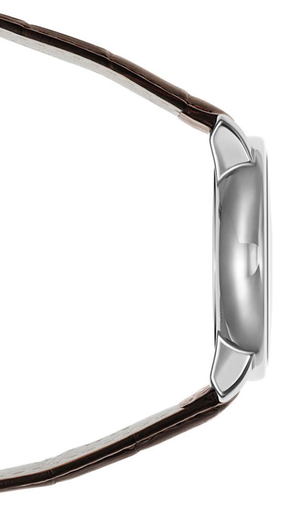 Rado DiaMaster XL Plasma High-Tech Ceramic Automatic Silver Dial Date Brown Strap Mens Watch R14074126
