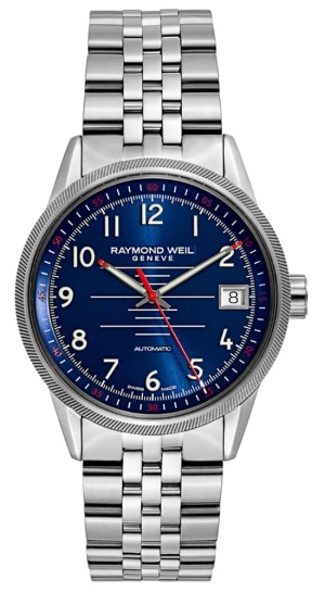 Raymond Weil Freelancer Automatic Stainless Steel Mens Watch Blue Dial Calendar 2754-ST-05500