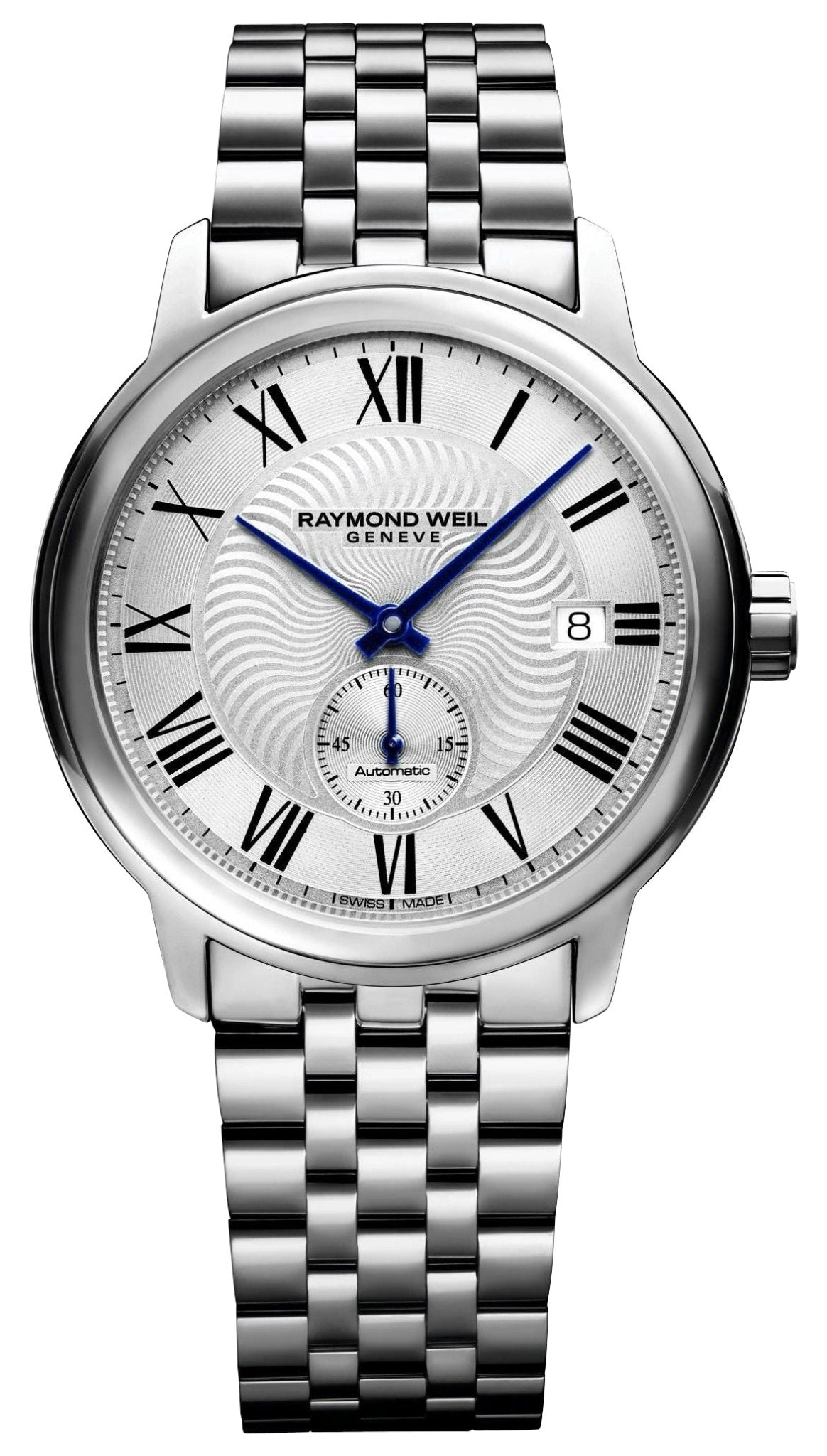 Raymond Weil Maestro Automatic Stainless Steel Mens Watch Silver Dial Calendar 2238-ST-00659