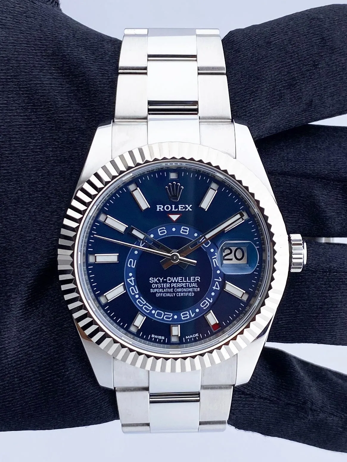 Rolex Sky Dweller 326934 Blue Dial Mens Watch Box Papers