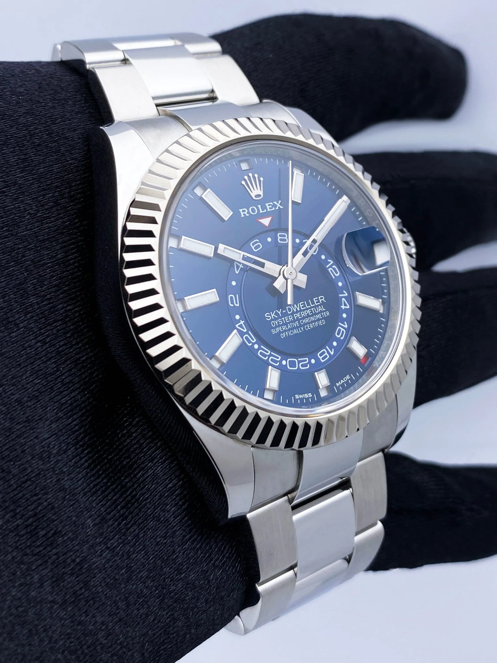 Rolex Sky Dweller 326934 Blue Dial Mens Watch Box Papers