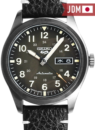 Seiko 5 Sports “Military Style” Black - Leather Ref. SBSA121