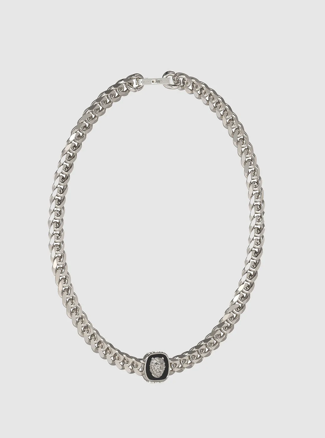 Silver Lion Coin Necklace