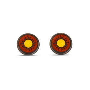 Sterling Silver Red Background Celestial Cufflinks