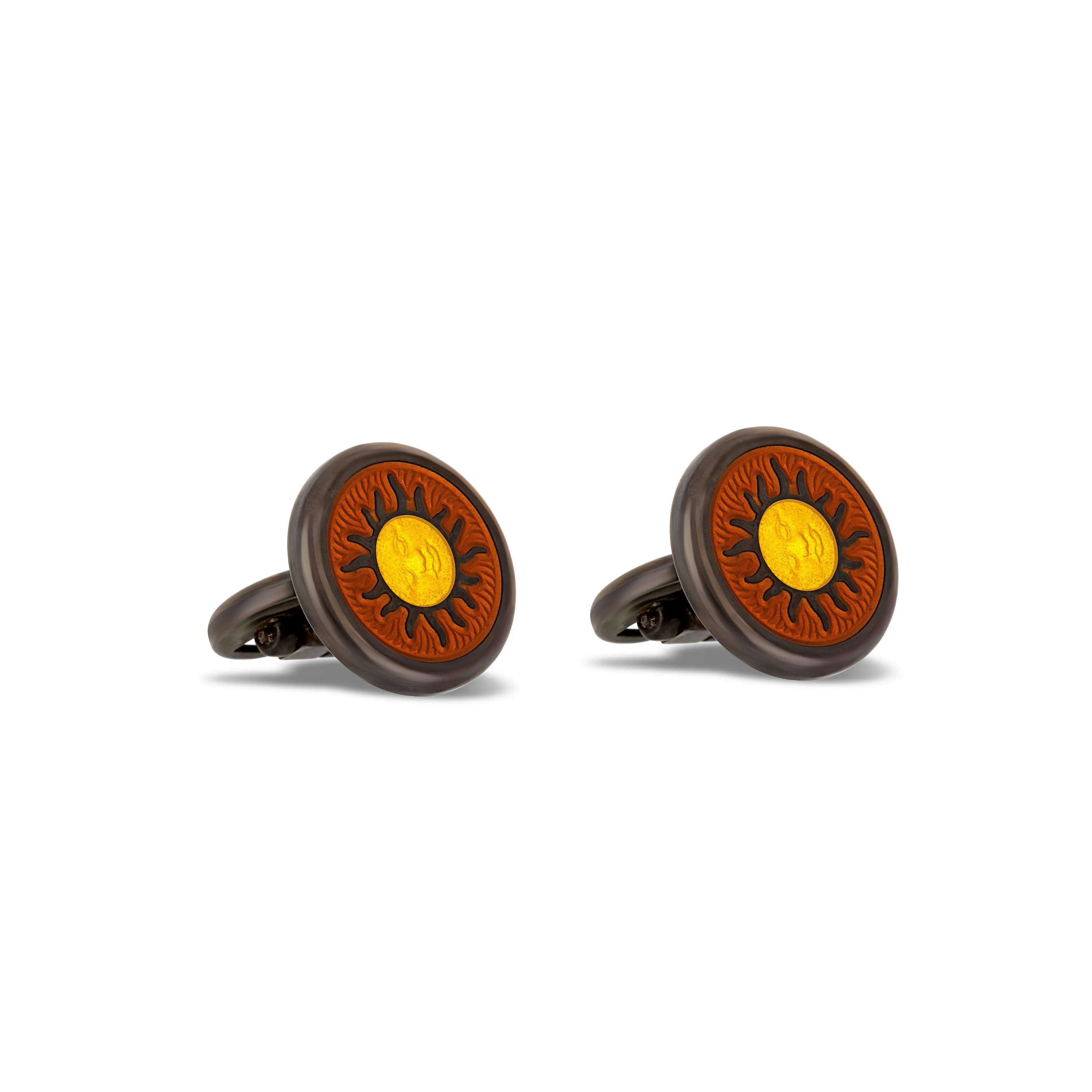 Sterling Silver Red Background Celestial Cufflinks