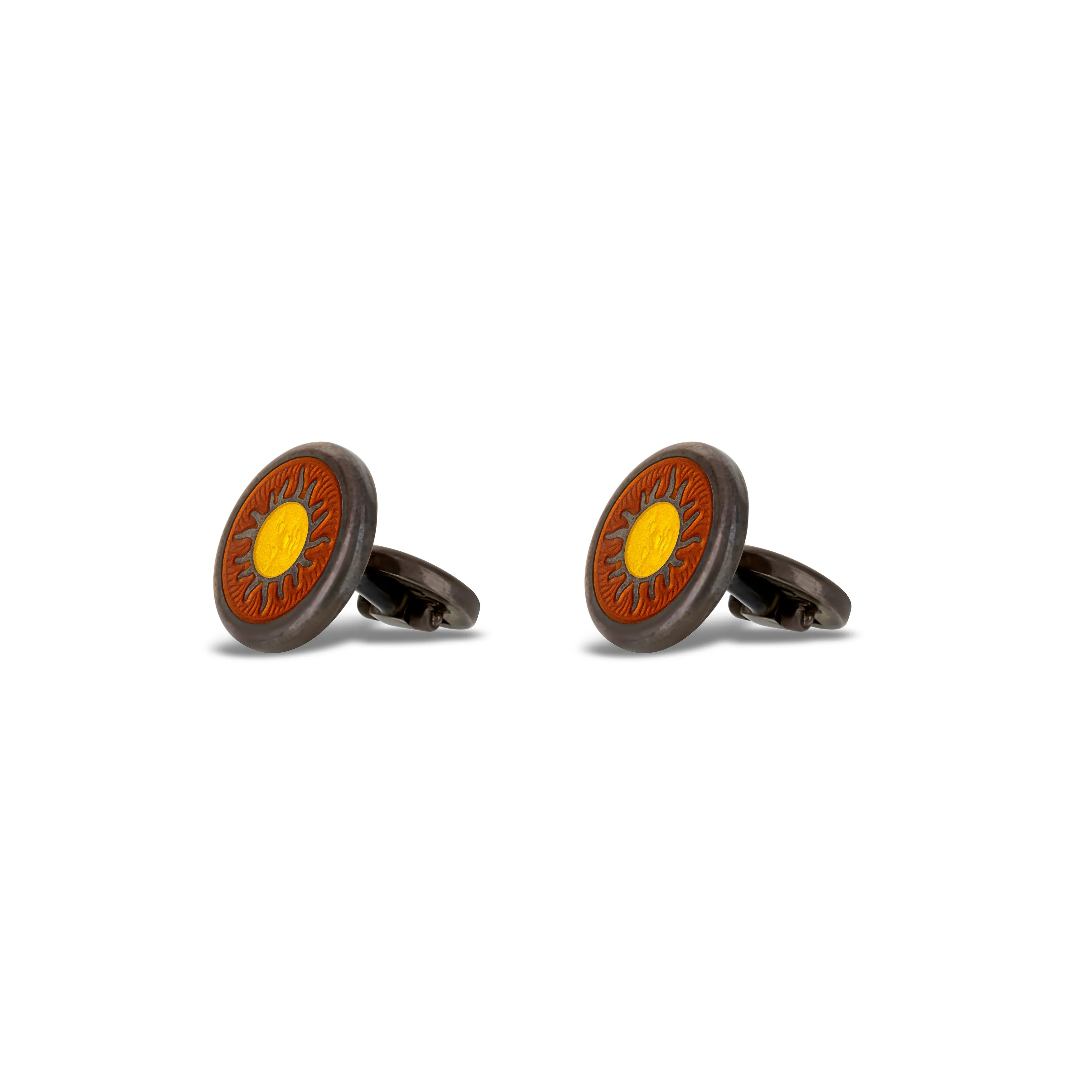 Sterling Silver Red Background Celestial Cufflinks