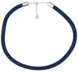 Swarovski Stardust Dark Blue Nylon Fishnet Tube Crystal Necklace for Women 5127503