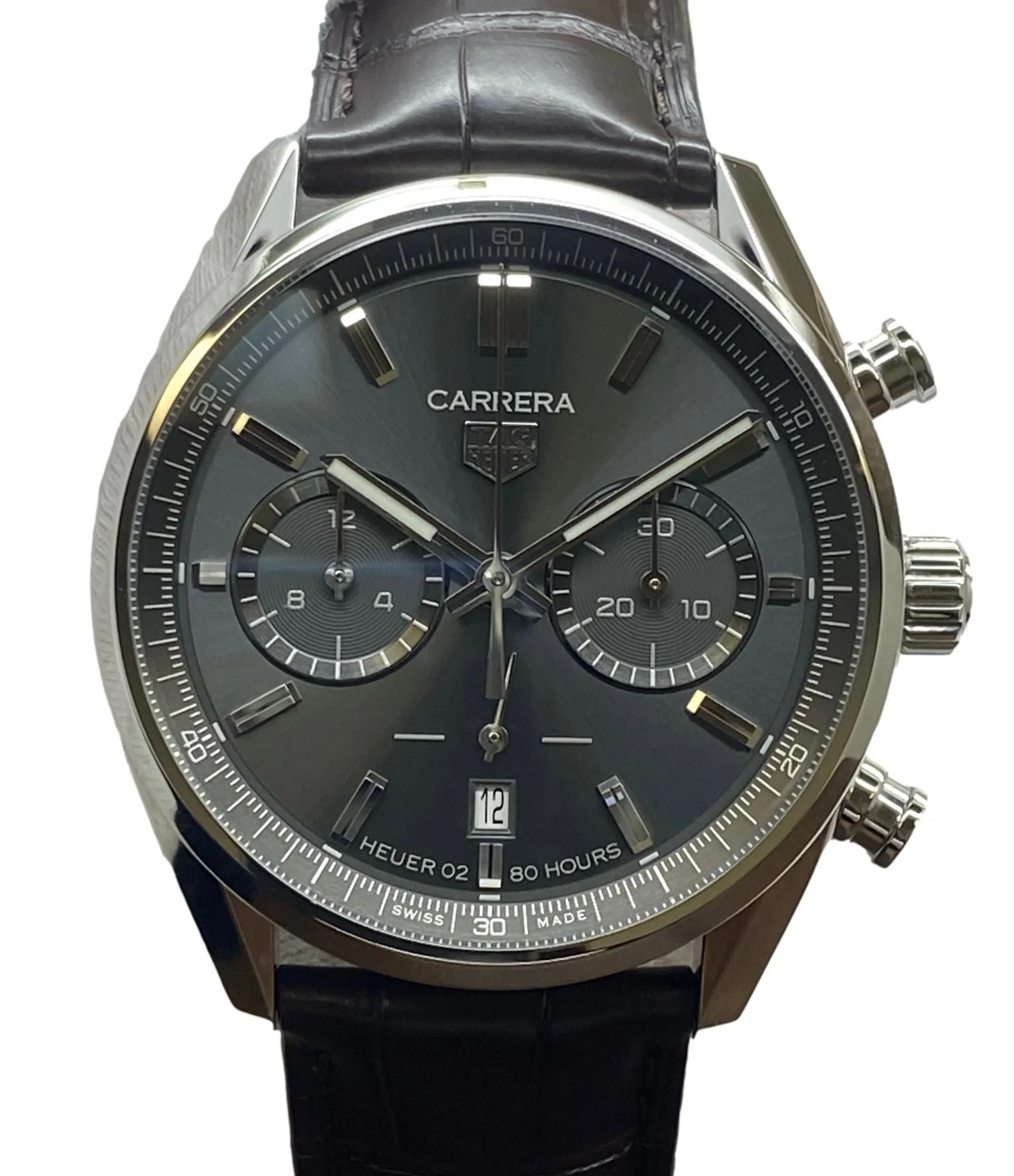 TAG Heuer Carrera Chronograph 42mm Heuer 02 CBN2012 Grey Dial Automatic Men's Watch