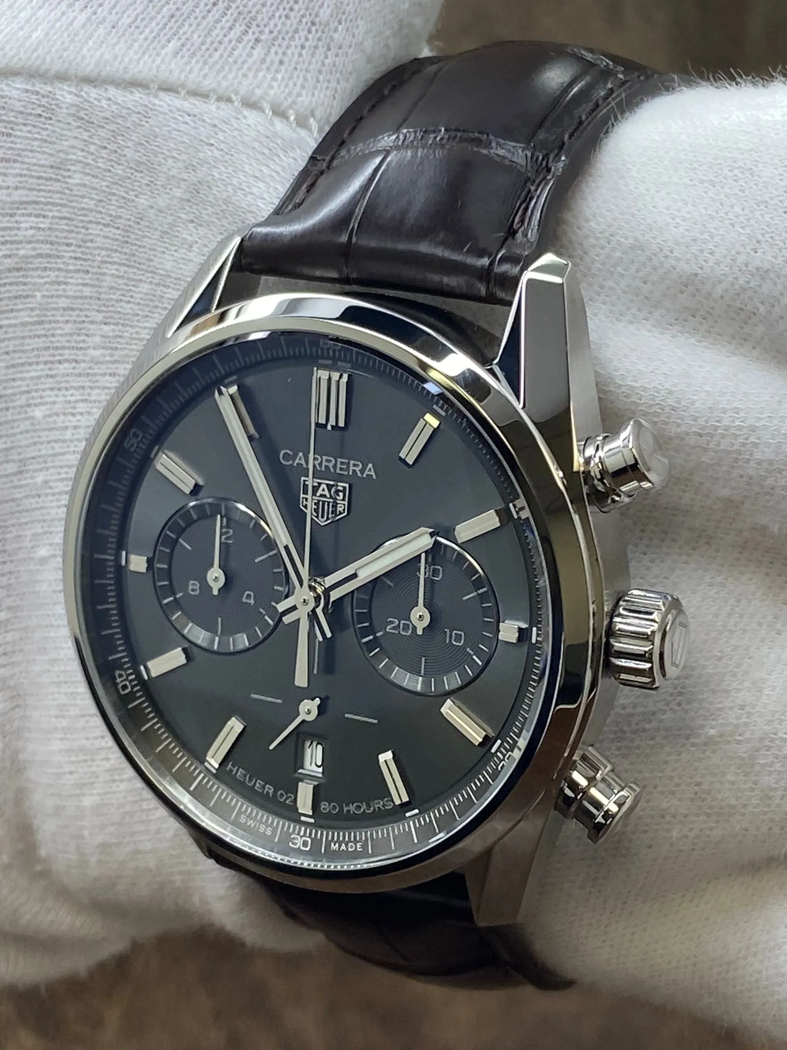 TAG Heuer Carrera Chronograph 42mm Heuer 02 CBN2012 Grey Dial Automatic Men's Watch