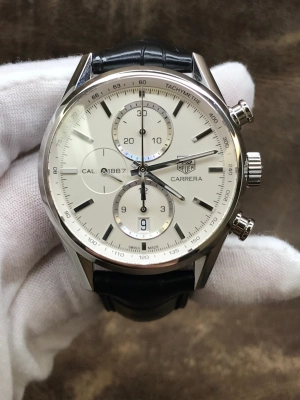 TAG Heuer Carrera Chronograph Calibre 1887 CAR2111-3 Silver Dial Automatic Men's Watch