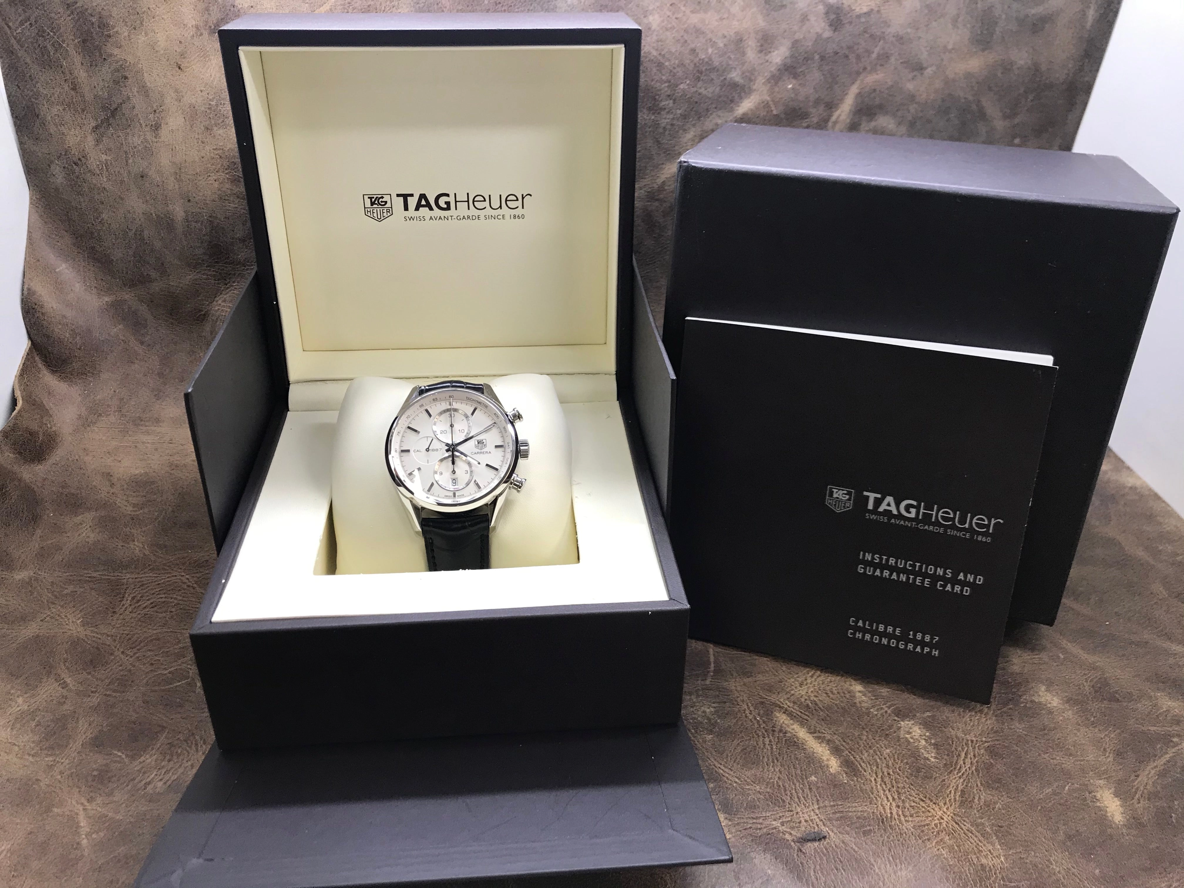 TAG Heuer Carrera Chronograph Calibre 1887 CAR2111-3 Silver Dial Automatic Men's Watch