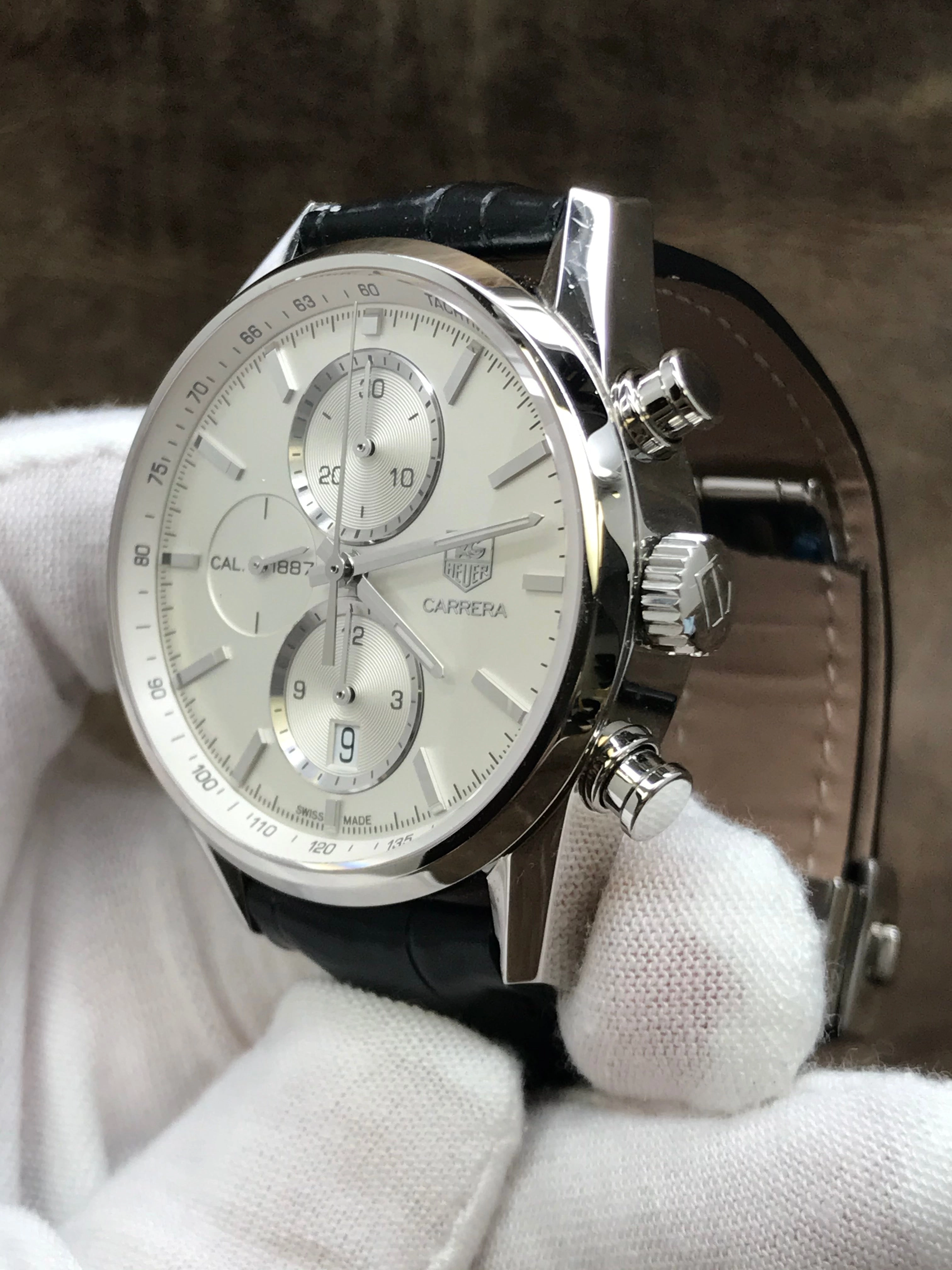 TAG Heuer Carrera Chronograph Calibre 1887 CAR2111-3 Silver Dial Automatic Men's Watch