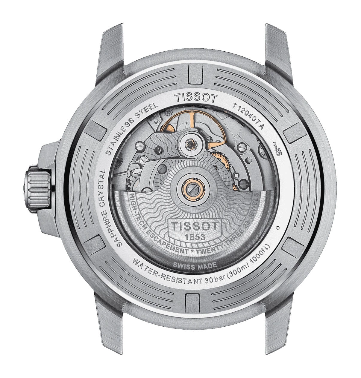 Tissot T-Sport Seastar 1000 Automatic Powermatic 80 Stainless Steel Gray Dial Date Divers Mens Watch T120.407.11.081.01