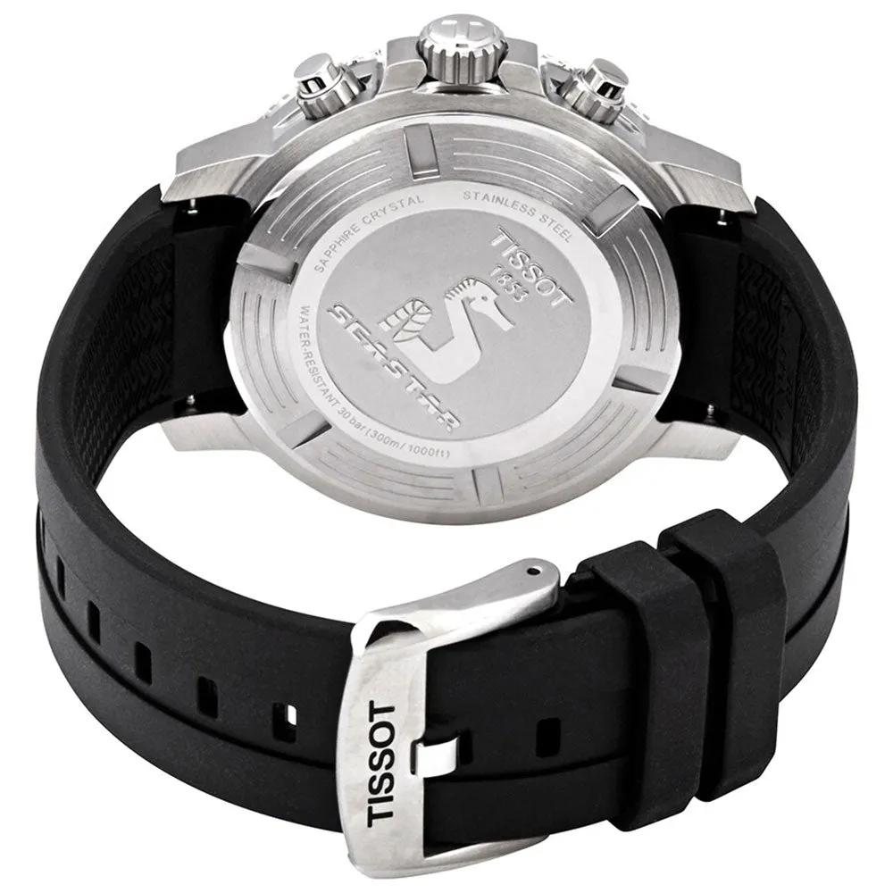 Tissot T-Sport Seastar 1000 Chronograph Stainless Steel Blue Dial Black Rubber Strap Date Divers Quartz Mens Watch T120.417.17.041.00
